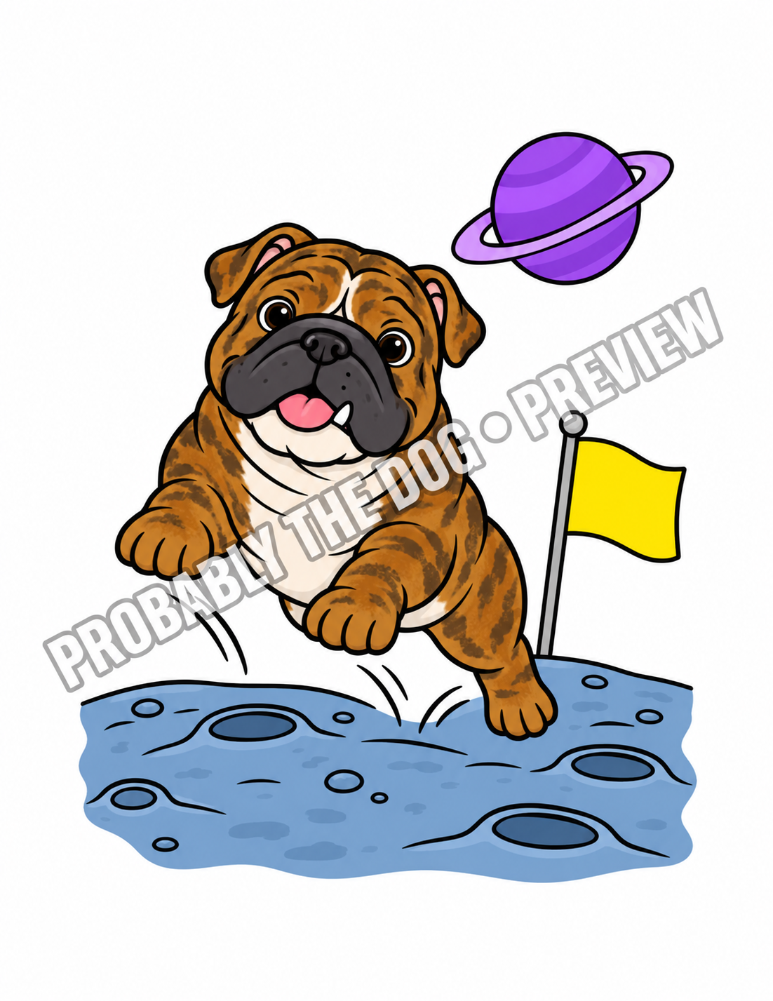 Watermarked color inspiration for Meatball on the moon, based on a coloring-book page